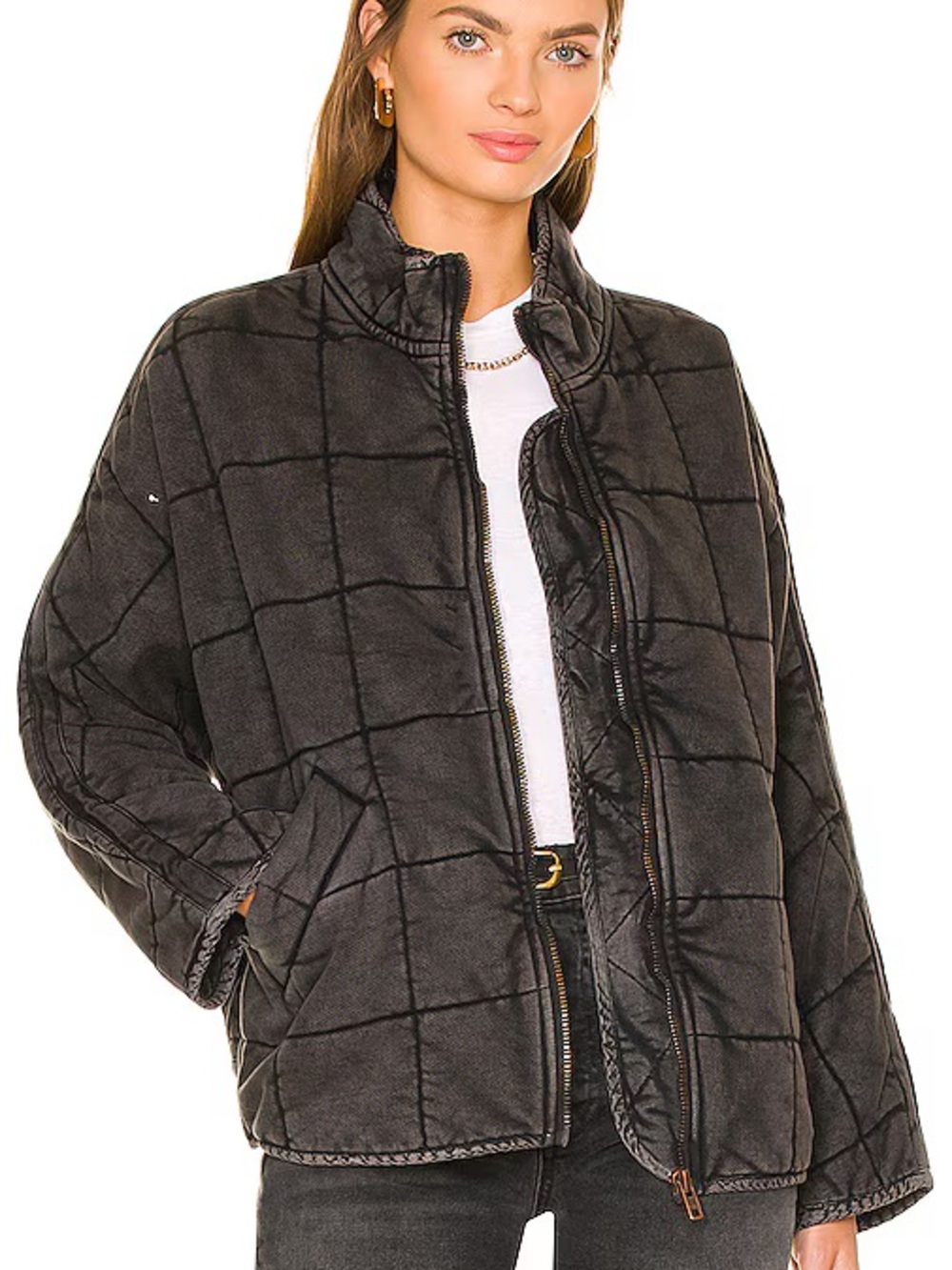 Free People Quilted Dolman Jacket